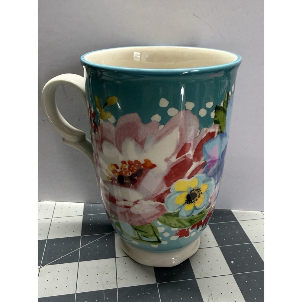 The Pioneer Woman  "Melody" Floral  Stoneware  Latte Coffee Mug   18 oz